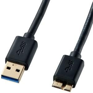 サンワサプライ USB3.0対応マイクロケーブル USB-IF認証タイプ 1m ブラック KU30-...
