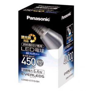 パナソニック LED電球 EVERLEDS 小形電球タイプ 斜め取付け専用 調光器対応モデル 40W形相当 昼光色相当 全光束450lm E17口金 LDA6D-E17/D/BH