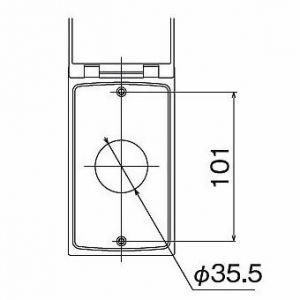 明工社 ML防滴プレート 1コ用 丸形コンセント Φ35.5 ML1690