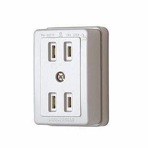 明工社 ダブルコンセント 15A 125V 白 MR2741W