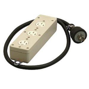 明工社 接地 3P 20A 3コ口タップ コード1m付 VCT3.5mm2 250V MR2929