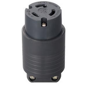 明工社 接地2P 20A引掛コネクターボデー L6-20R準拠 20A 250V 黒 MH8172B