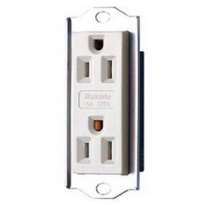 明工社 UL・CSA 輸出機器用 ML接地ダブルコンセント 15A 125V ME8598