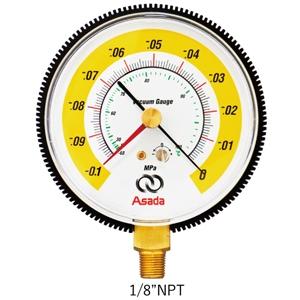 アサダ 真空ゲージ 置き針付 圧力範囲0〜-0.1MPa ゲージ径φ80mm VT200