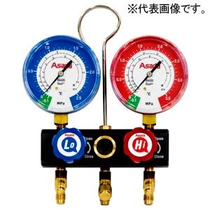 アサダ ボールバルブADマニホールド本体 対応冷媒R448A・R449A ゲージ径φ80mm AI1...