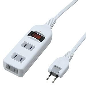 電材堂 ノイズフィルター集中スイッチ付タップ 3個口 雷ガード付 コード長1m BKNS311WHDNZ