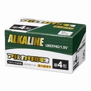 電材堂 お買い得品40本セット アルカリ乾電池 単4形 4本パック×10 シュリンクパック LR03Y4SDNZ