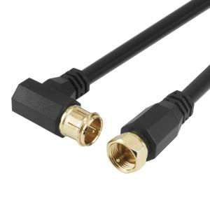 電材堂 アンテナケーブル 3m ブラック S-4C-FB L字差込式-ネジ式タイプ AT488030...