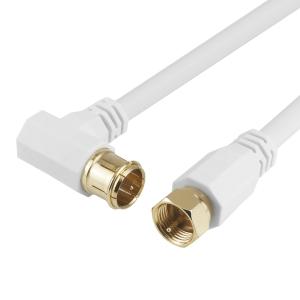 電材堂 アンテナケーブル 5m ホワイト S-4C-FB L字差込式-ネジ式タイプ AT488050...