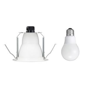 電材堂 LEDダウンライト 開口Φ125mm ホワイト 60W相当 広配光 電球色 口金E26  動...