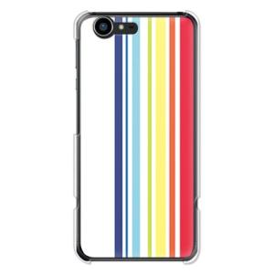AQUOS ZETA SH-04H/Xx3 506SH/SERIE SHV34 ケース カバー (ストライプ/レインボーカラー)