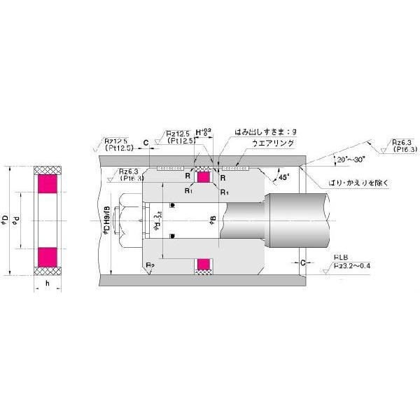 NOK パッキン SPG-220 (GS0842V0) ピストンシール専用パッキン SPG型