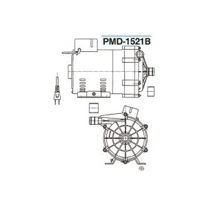 三相電機(SANSO) PMD-1521B6M マグネットポンプ 単相100Ｖ 温水用 ネジタイプ｜dendouki