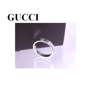 送料無料 GUCCI K18WG アイコンリング 17.5号 新品同様 A345 グッチ