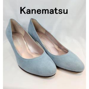 【新品】Kanematsu 銀座 カネマツ スェードレザー パンプス 22cm ブルーグレー