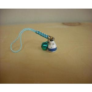 会津の特産品　起き上がり小法師(おきあがりこぼし)　ストラップ青