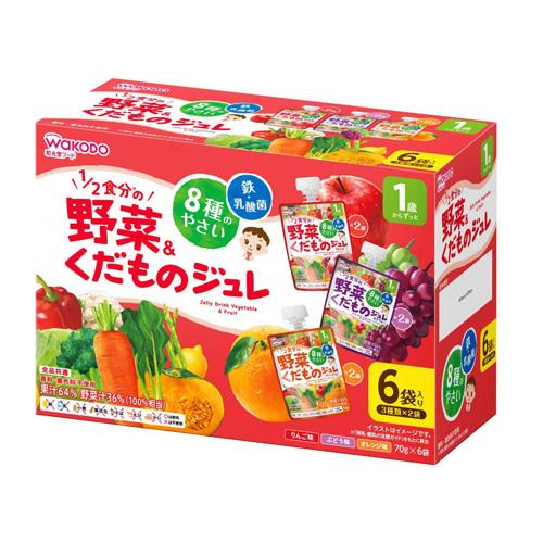 【和光堂】１歳からのＭＹジュレドリンク１/２食分の野菜＆くだもの　６個パック（りんご味x2  ぶどう...