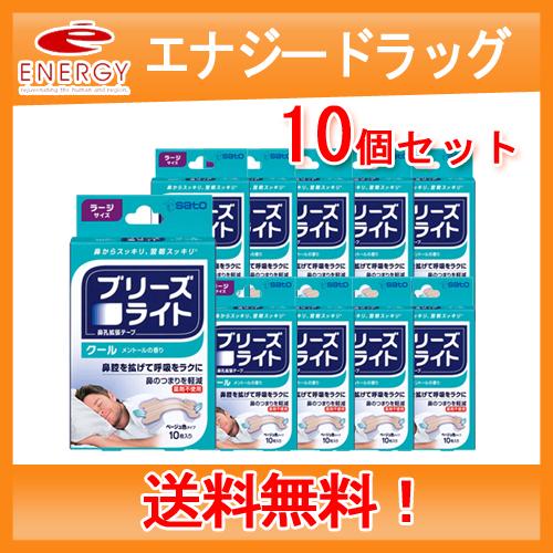 送料無料・10個セット 【佐藤製薬】ブリーズライト　クール　ラージ　10枚