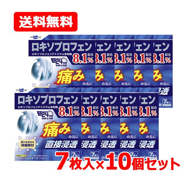【第2類医薬品】【送料無料・10個セット】 テイコクファルマケア オムニードLXテープ 7枚×10セ...