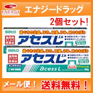 【第3類医薬品】【佐藤製薬】【2個セット】【送料無料！メール便】アセスL　【エル】　60g×2　【緑...