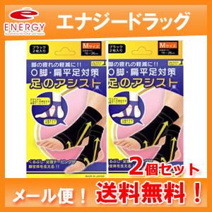 送料無料 メール便 2個セット テルコーポレーション 美脚足のアシスト ブラック 2枚入り 2個セット Mサイズ 足首まわり16 26cm Ypt エナジードラッグ 通販 Paypayモール