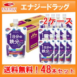 【森永乳業】【送料無料！】【2ケース48本セット！】1日分の鉄分ジュレ　グレープ＆ブルーベリー　（100ｇ×6本入り）×8　脂肪ゼロ｜denergy