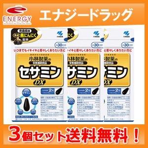 セサミンDX (30日分 60粒入)×3個セット　小林製薬の栄養補助食品　セサミンＤＸ　セサミン・発酵黒にんにく配合食品　送料無料 3個セット｜denergy