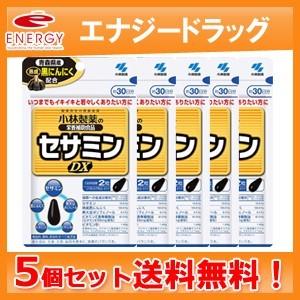 セサミンDX (30日分 60粒入)×5個セット　小林製薬の栄養補助食品　セサミンＤＸ　セサミン・発酵黒にんにく配合食品　送料無料 5個セット｜denergy