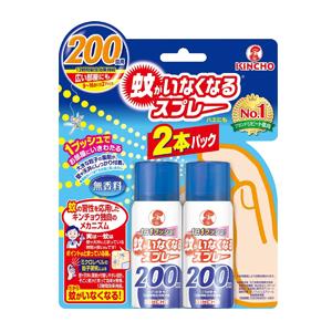 金鳥 キンチョウ 蚊がいなくなるスプレー 200日分 無香料 2本パック　防除用医薬部外品 蚊取り ...