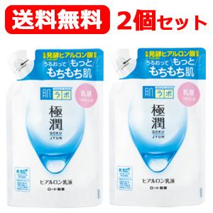 ロート製薬　肌研 ハダラボ 送料無料！2個セット！ 極潤　ヒアルロン乳液 つめかえ用 120ml×2個｜denergy