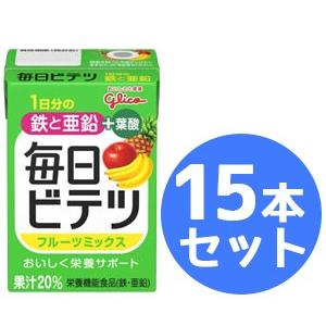 【アイクレオ】毎日ビテツ フルーツミックス 100ml×15本 (栄養機能食品)