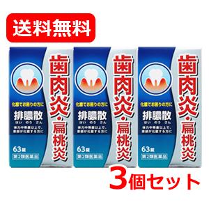 【第2類医薬品】【送料無料・3個セット】 排膿散エキス錠 63錠J ×3セット はいのうさん　歯肉炎...