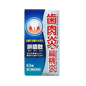 第2類医薬品 排膿散エキス錠 63錠J  はいのうさん　歯肉炎/化膿/扁桃炎