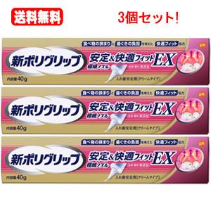 送料無料！3個セット！&lt;br&gt;ポリグリップ 新ポリグリップ 安定＆快適フィットEX(40g)×3個セ...