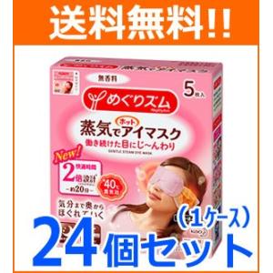 【送料無料！1ケース！24個セット！】【花王】めぐりズム 蒸気でホットアイマスク 無香料 5枚×24個メグリズム　めぐリズム｜denergy