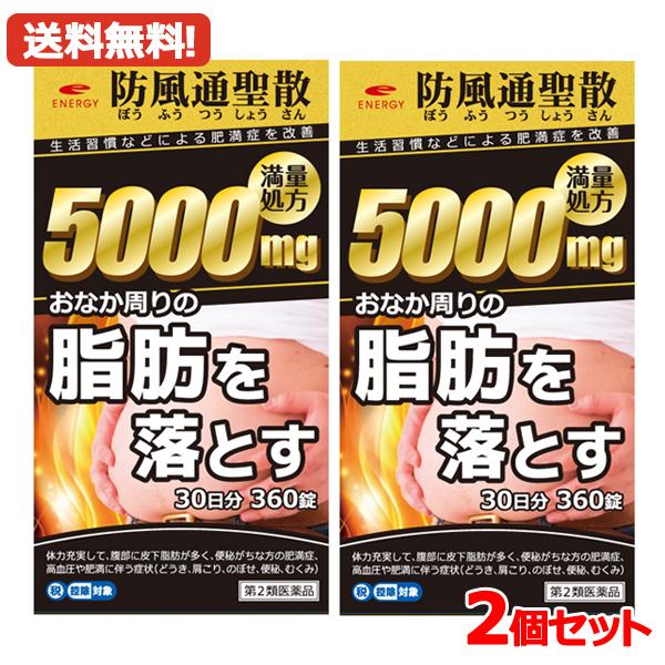 【送料無料】2個セット　エナジー 防風通聖散料5000  360錠×2セット　満量処方 5000mg...