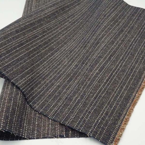 デニム生地 岡山デニム ジャズネップヘリンボンストライプ 10オンス 綿70%ポリエステル15%アク...