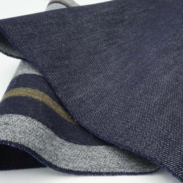 ウール混デニム ウール混ボーダーデニム 13オンス 綿 コットン40% ウール40% ポリエステル1...