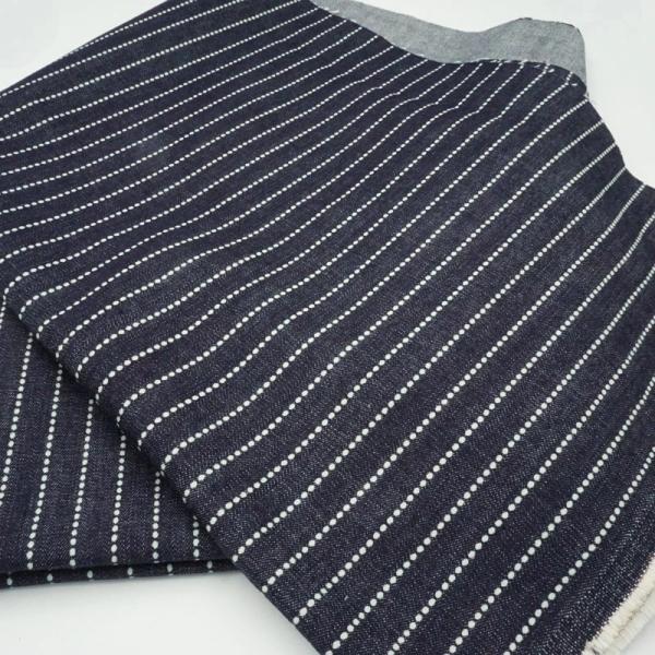 デニム生地 岡山デニム 10oz ウォバッシュストライプデニム 綿 コットン 100% デニム生地 ...