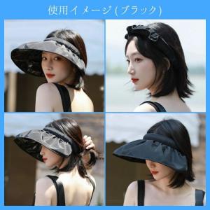サンバイザー レディース 帽子 日よけ ヘアバ...の詳細画像4