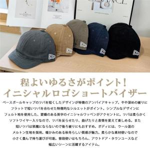 キャップ つば短 帽子 メンズ ショートブリム...の詳細画像1