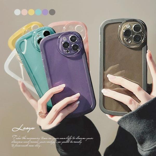 iPhone15 ケース カバー スマホケース 韓国 可愛い透明 アイフォン 耐衝撃 指紋防止 レン...