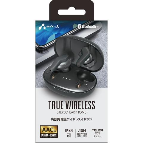 AIR-J エアージェイ Bluetooth? 高音質 完全ワイヤレスイヤホン ブラック ABT-A...