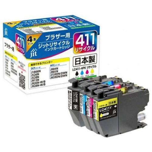 ジット JIT ブラザー LC411-4PK対応 リサイクルインクカートリッジ 4色パック JIT-...