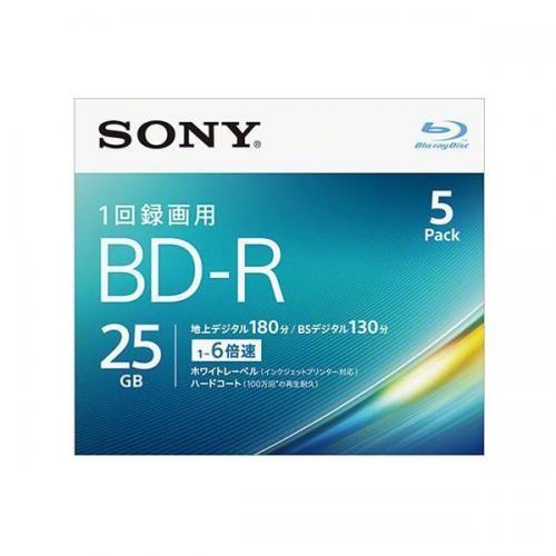 SONY  6倍速対応 BD-R 1層 ビデオ用ブルーレイディスク 5枚パック 25GB  5BNR...