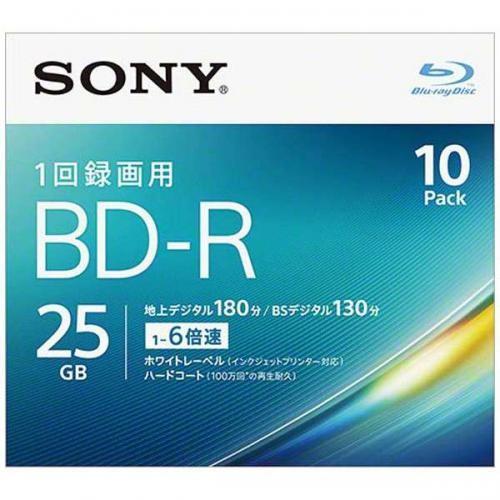 SONY 録画用BD-R 片面1層 25GB 6倍速対応 10枚入 10BNR1VJPS6 ソニー ...