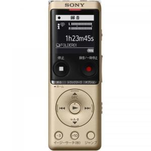 ソニー SONY リニアPCM対応ICレコーダー 16GBメモリ内蔵+外部マイクロSDスロット搭載 ゴールド ICD-UX575FNC 〈ICDUX575F-NC〉