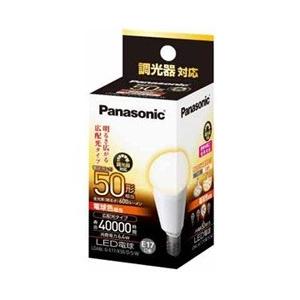 Panasonic 調光器対応LED電球 小型電球形 600lm 電球色 口金E17 LDA6LGE...