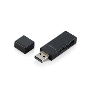 エレコム ELECOM カードリーダー SD microSD対応 直挿し スティックタイプ キャップ付 ブラック MR-D205BK〈MRD205BK〉｜denkichiweb