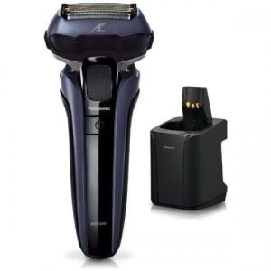 パナソニック Panasonic メンズシェーバー LAMDASH ラムダッシュ PRO リニアモーター 5枚刃 全自動洗浄充電器 ポーチ付 青 ES-LV7V-A 〈ESLV7V-A〉
